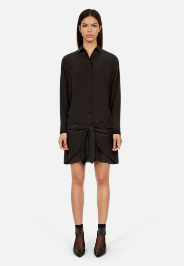 The Black Shirt Dress with Bow