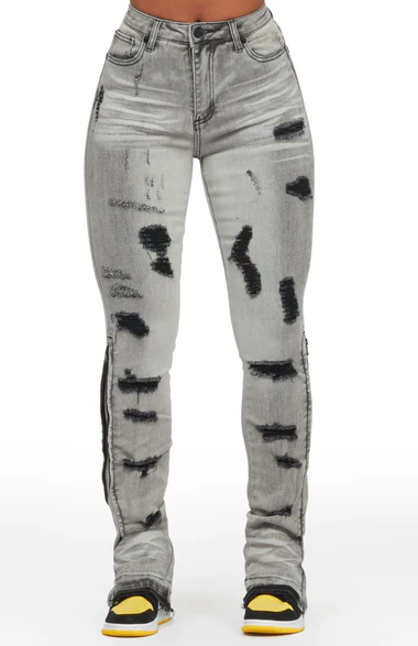 Whitley Grey Stacked Jean