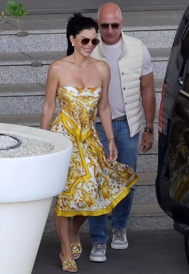 Lauren Sánchez rocks Dolce & Gabbana Silk Midi Dress