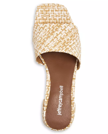 Jeffrey Campbell Woven Raffia Slide Sandals
