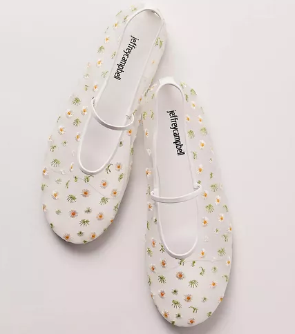 Free People Pickin' Daisies Mesh Flats