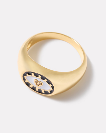 Elena Evil Eye Signet Ring