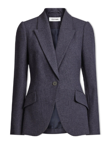 Josephine Houndstooth Wool Blazer