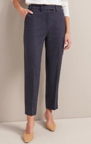 Tatum Houndstooth Wool Tapered Trouser